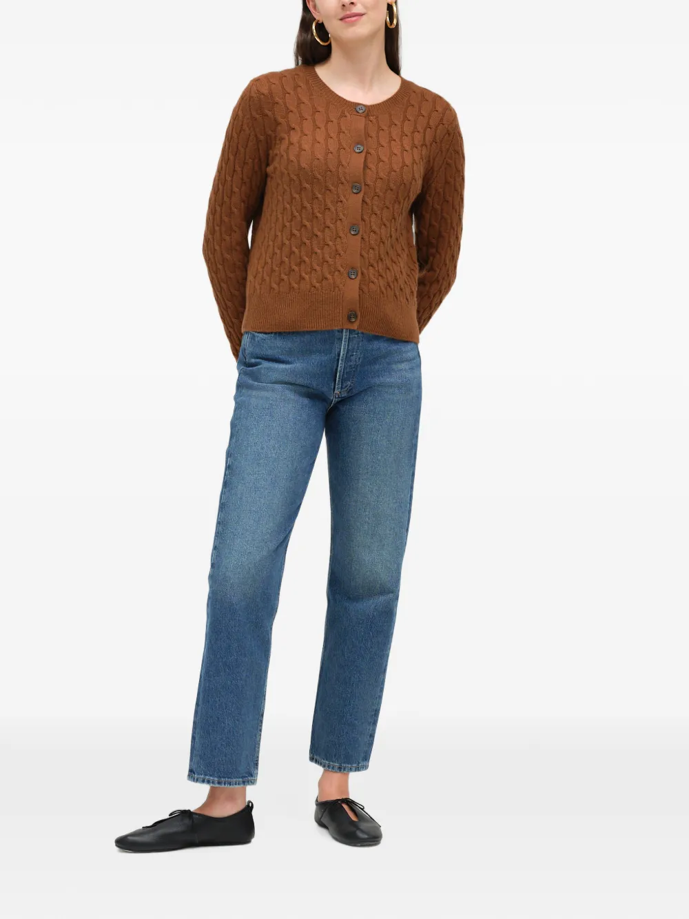 Chinti & Parker Kabelgebreid vest Bruin