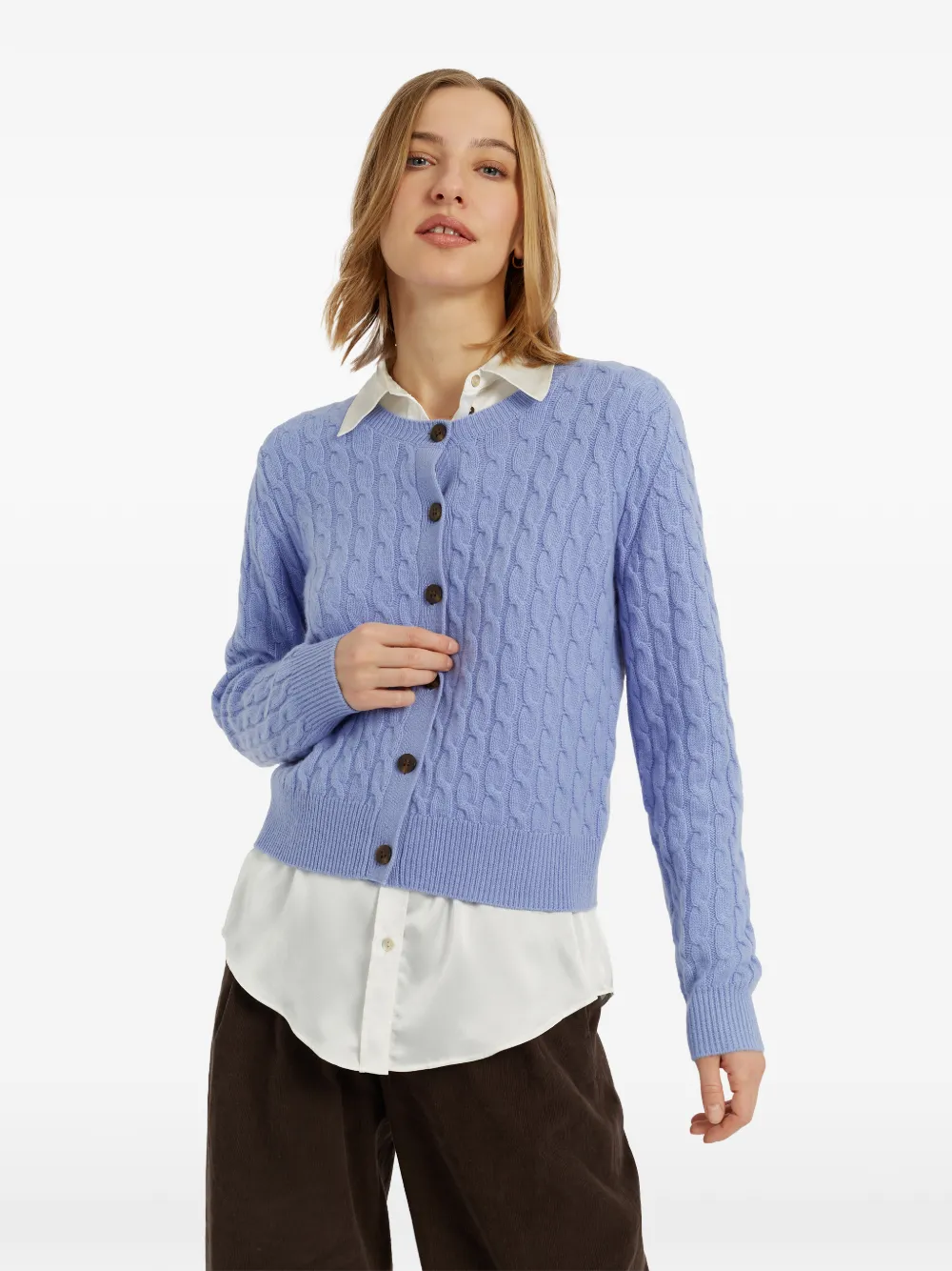 Chinti & Parker Kabelgebreid vest Blauw