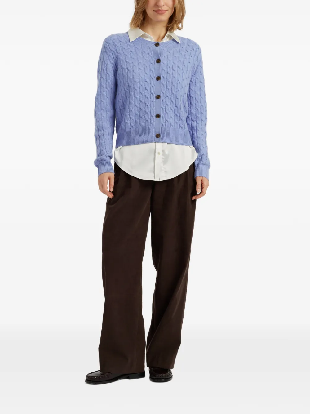 Chinti & Parker Kabelgebreid vest Blauw