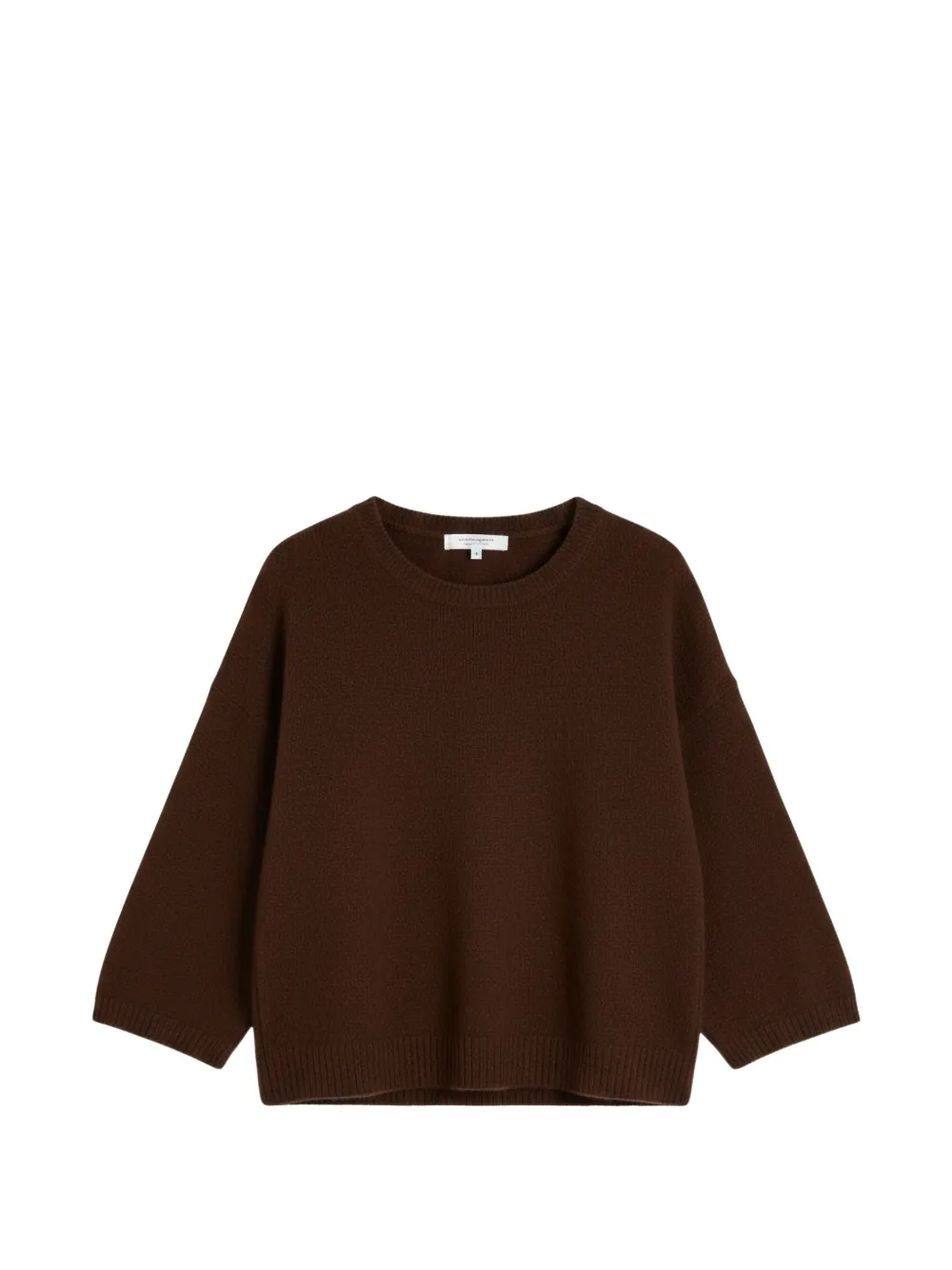 Chinti & Parker Cloud Cropped-sleeve Sweater In Brown