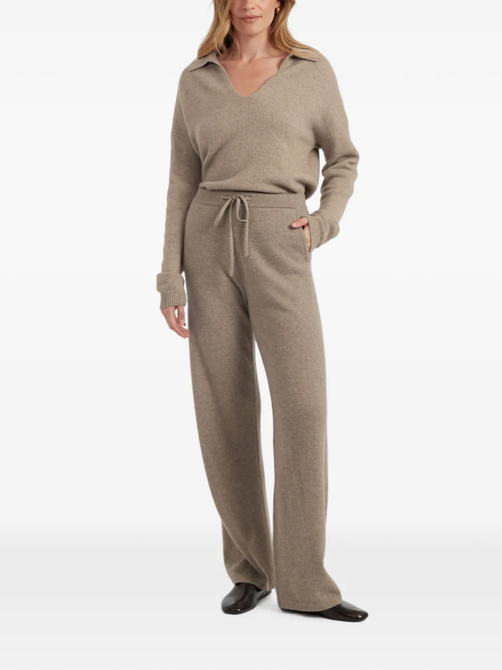 Chinti & Parker Broek met wijde pijpen Beige
