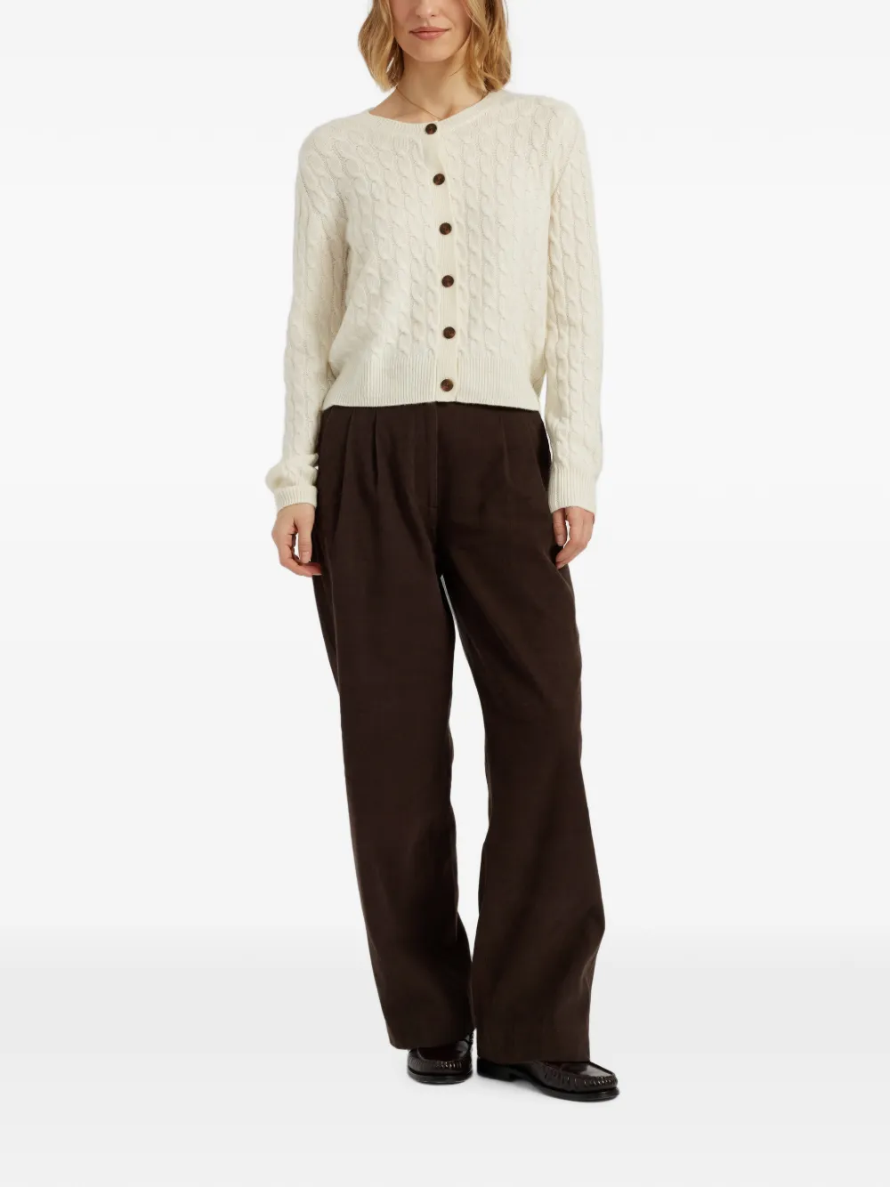 Chinti & Parker Kabelgebreid vest Beige