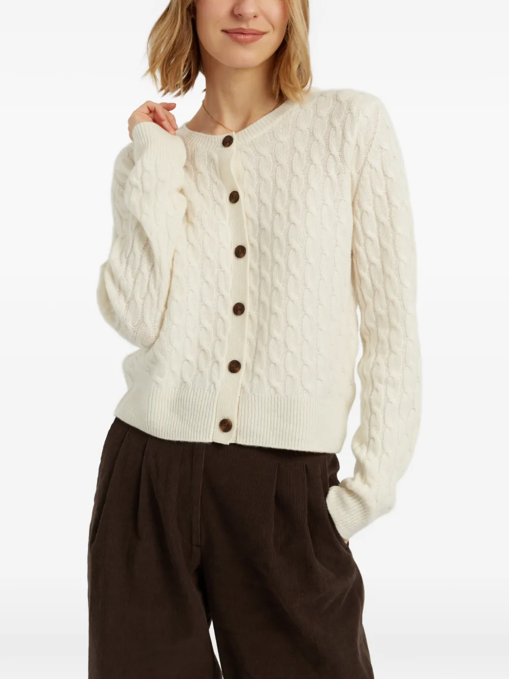 Chinti & Parker Kabelgebreid vest Beige