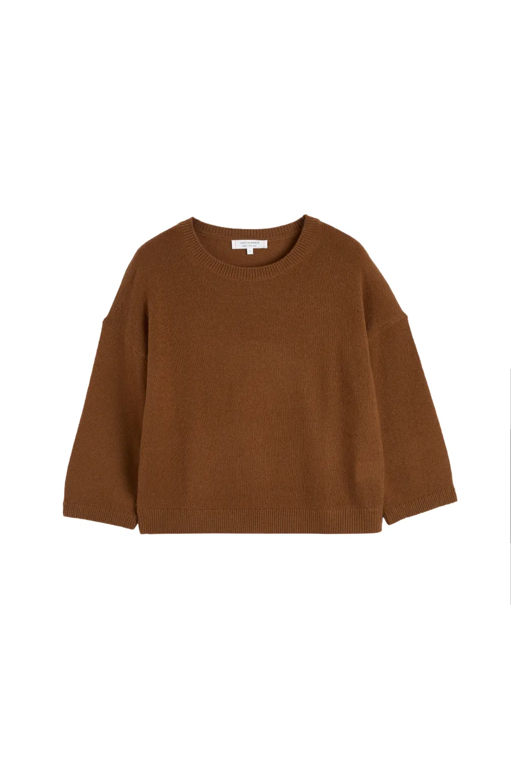 Chinti & Parker Cloud Cropped-sleeve Sweater In Brown