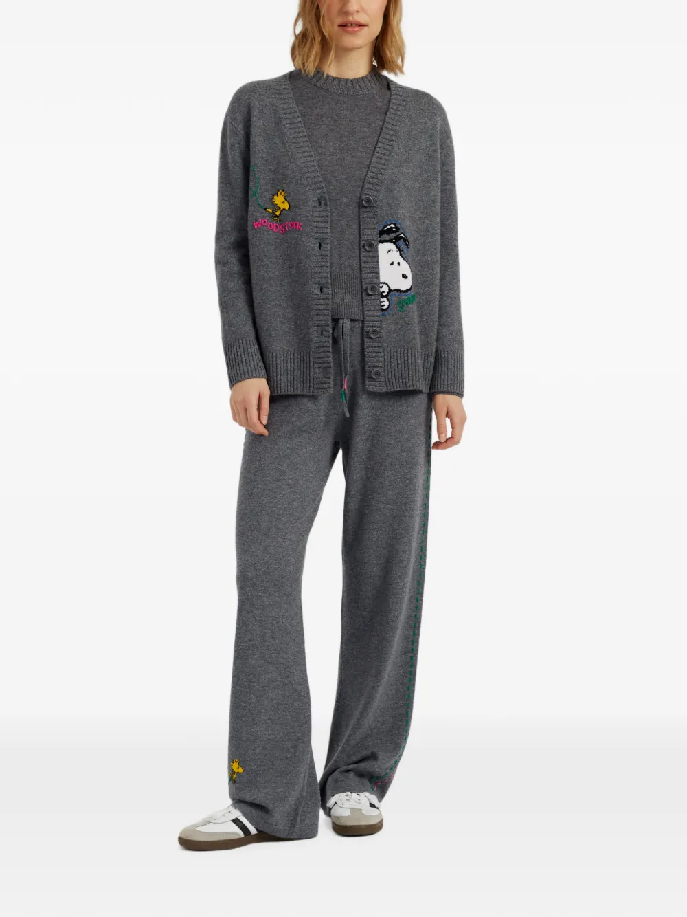 Chinti & Parker Vest met Snoopy-borduurwerk Grijs