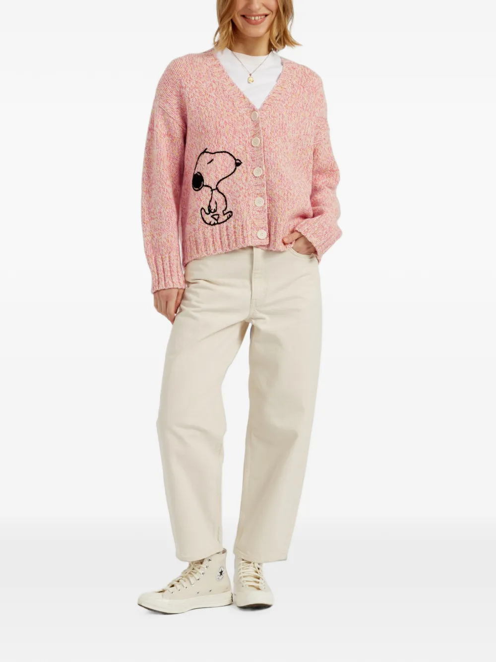 Chinti & Parker Snoopy vest met mergel Roze