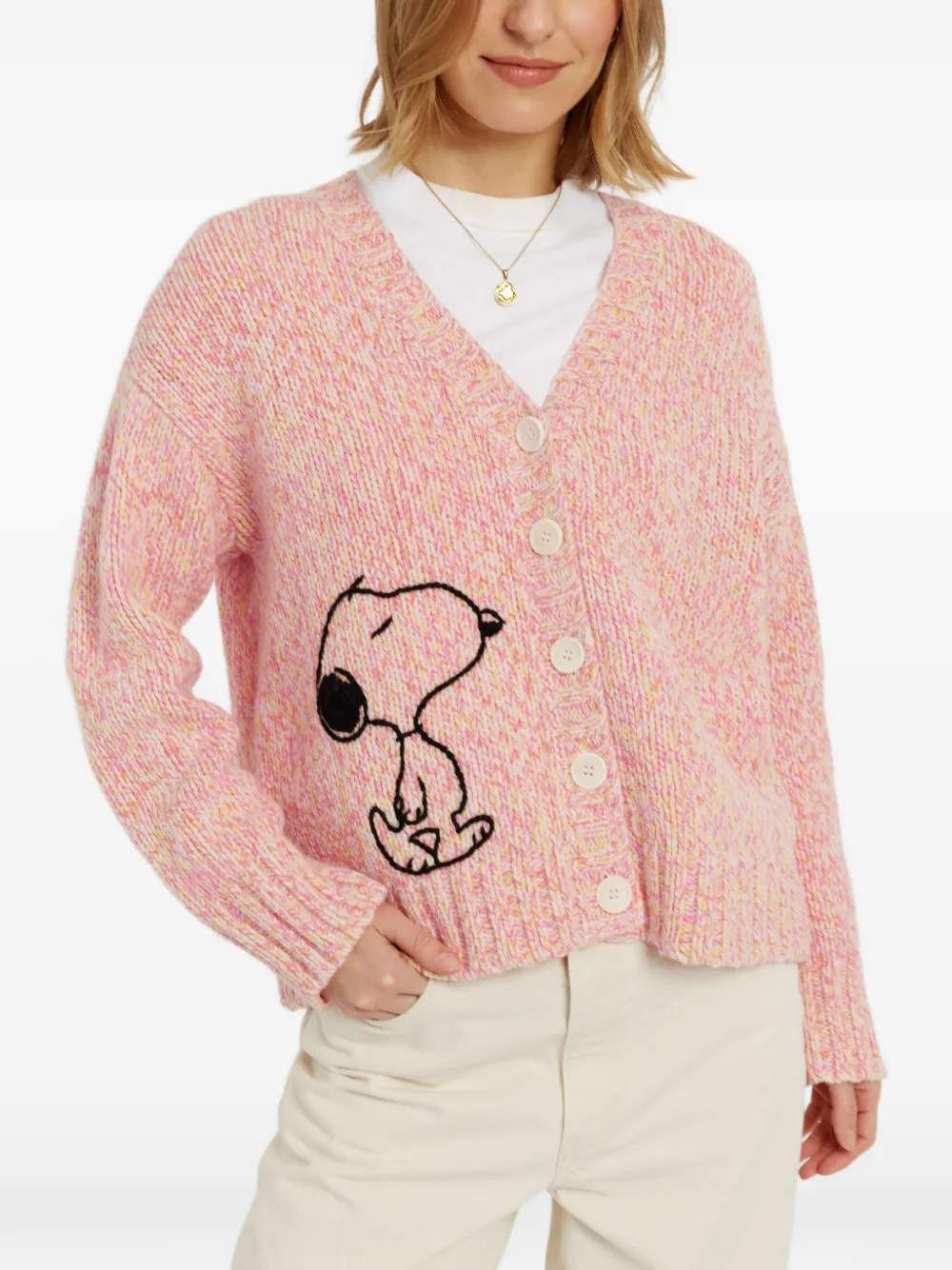 Chinti & Parker Snoopy vest met mergel Roze
