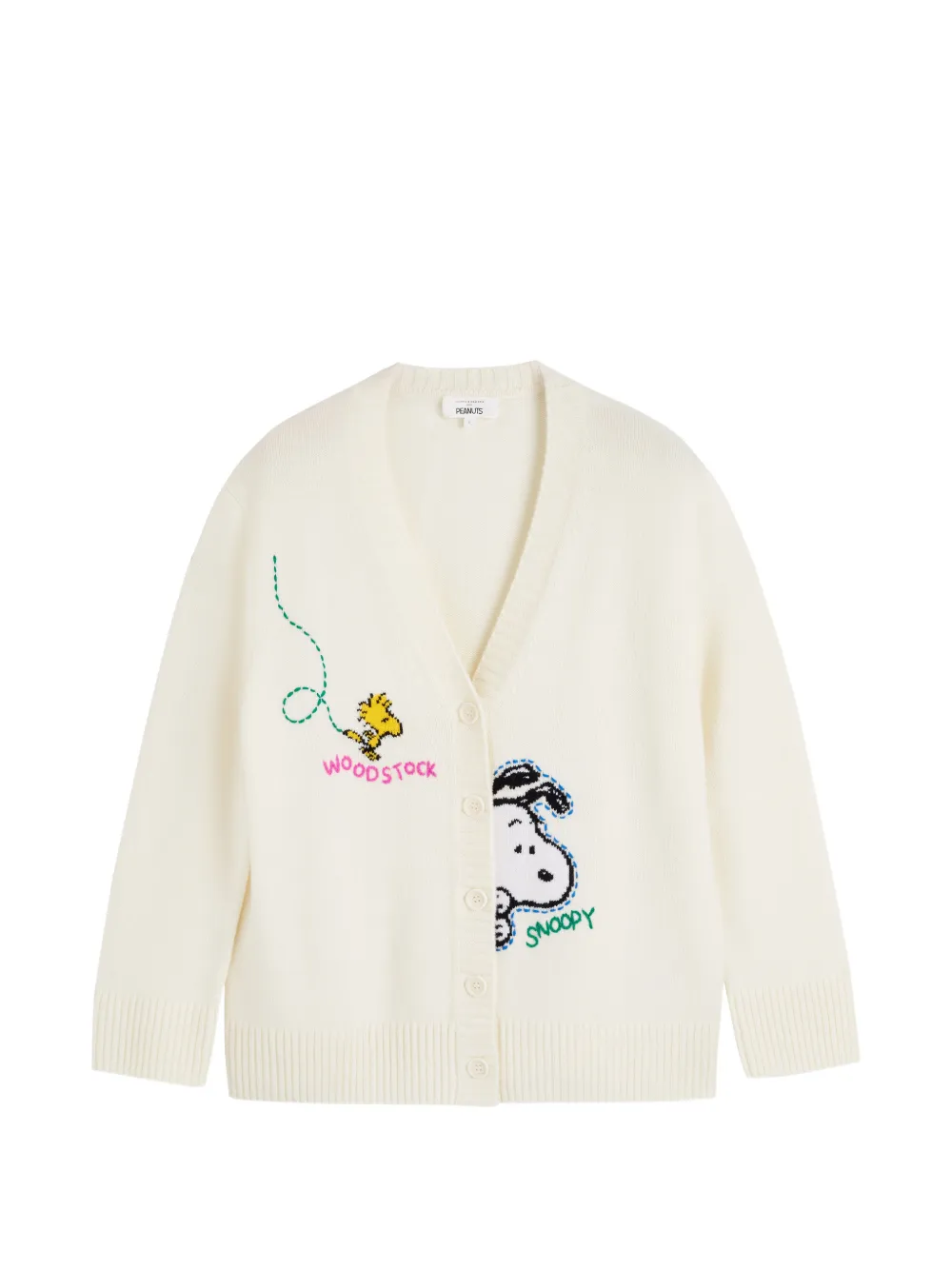 Chinti & Parker Snoopy-embroidered V-neck cardigan