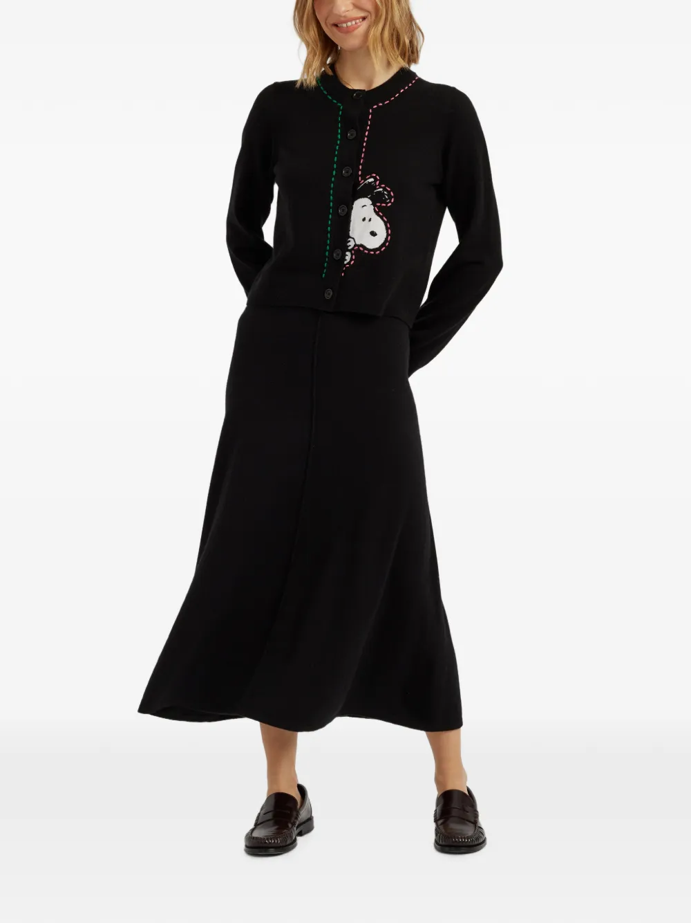 Chinti & Parker Snoopy Peep vest Zwart