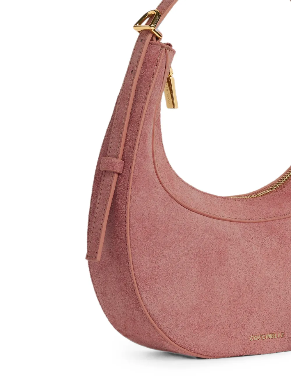 Coccinelle Whisper suède halvemaanvormige shopper Roze