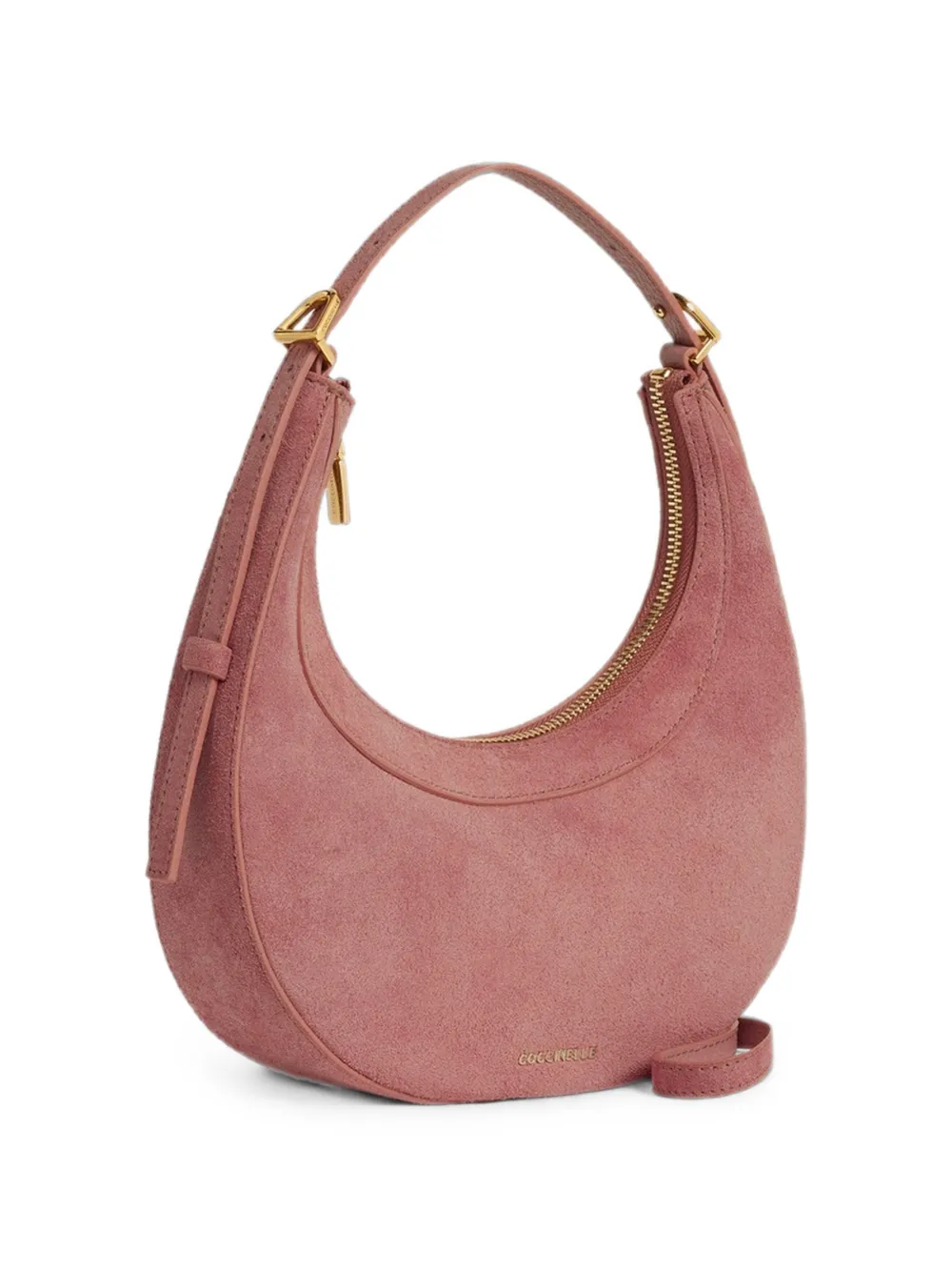Coccinelle Whisper suède halvemaanvormige shopper Roze