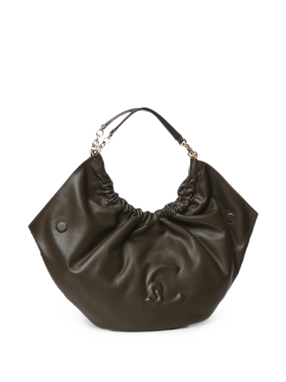 Coccinelle Medium Smash shopper met ruches en logo-reliëf Bruin