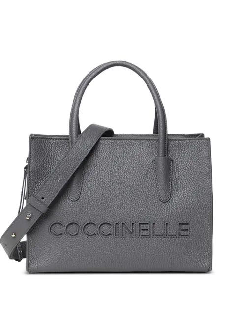 Coccinelle logo-embossed leather tote bag