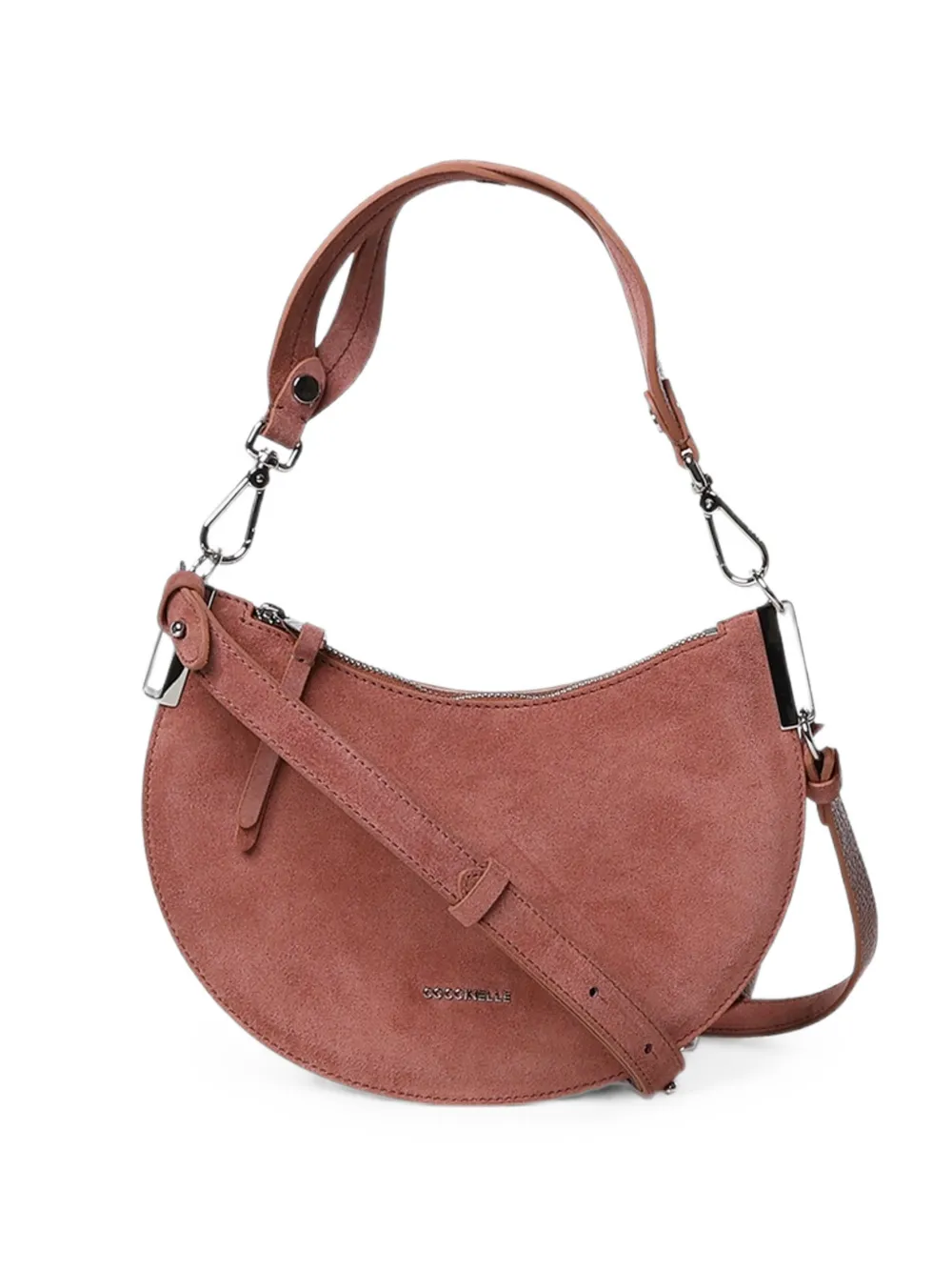 Coccinelle suede crescent shoulder bag - Pink