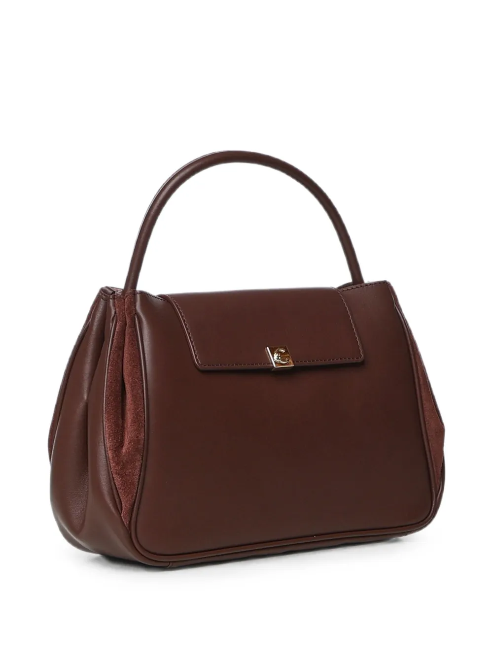 Coccinelle Leren shopper met suède vlakken Bruin