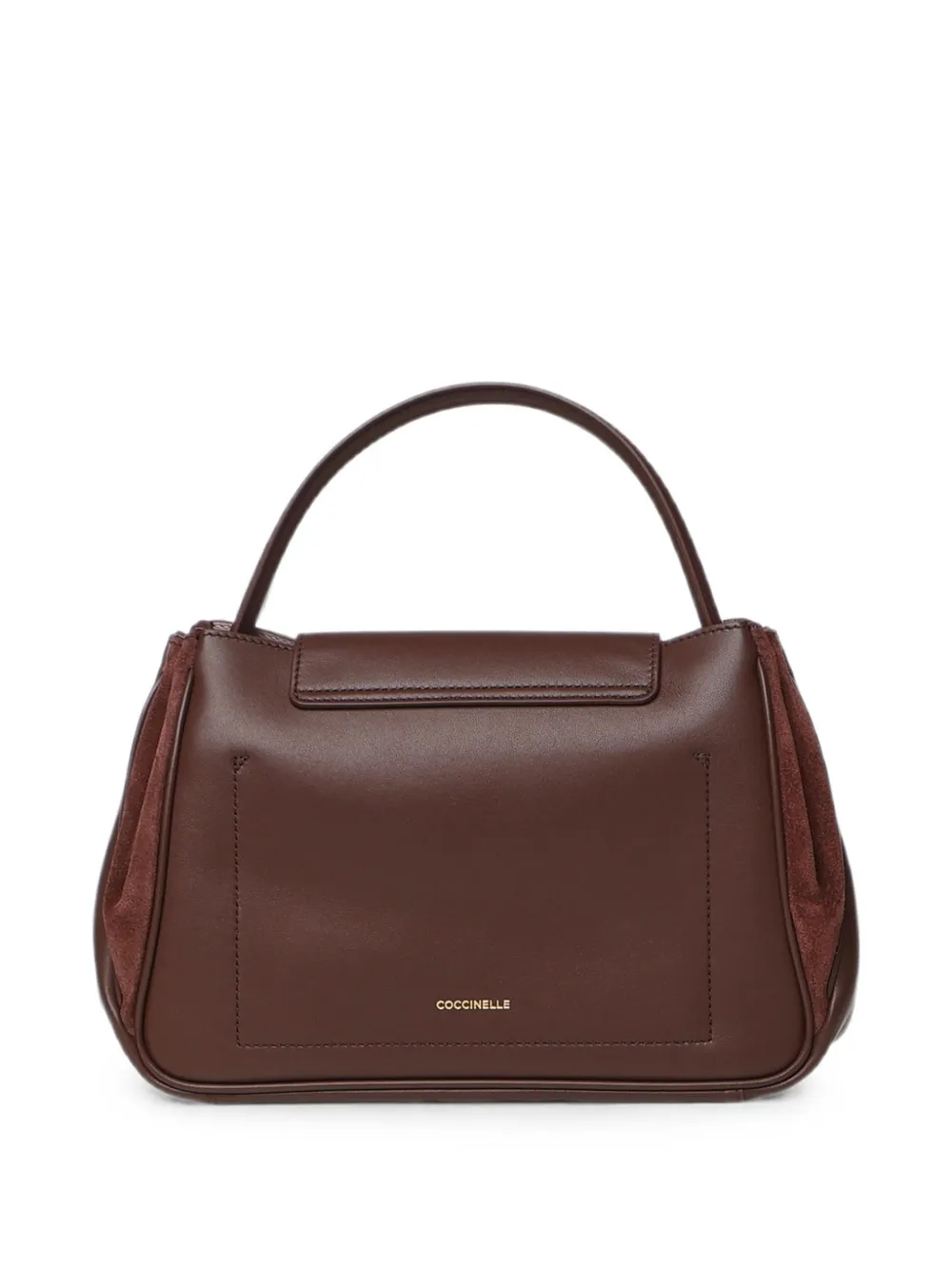 Coccinelle Leren shopper met suède vlakken Bruin