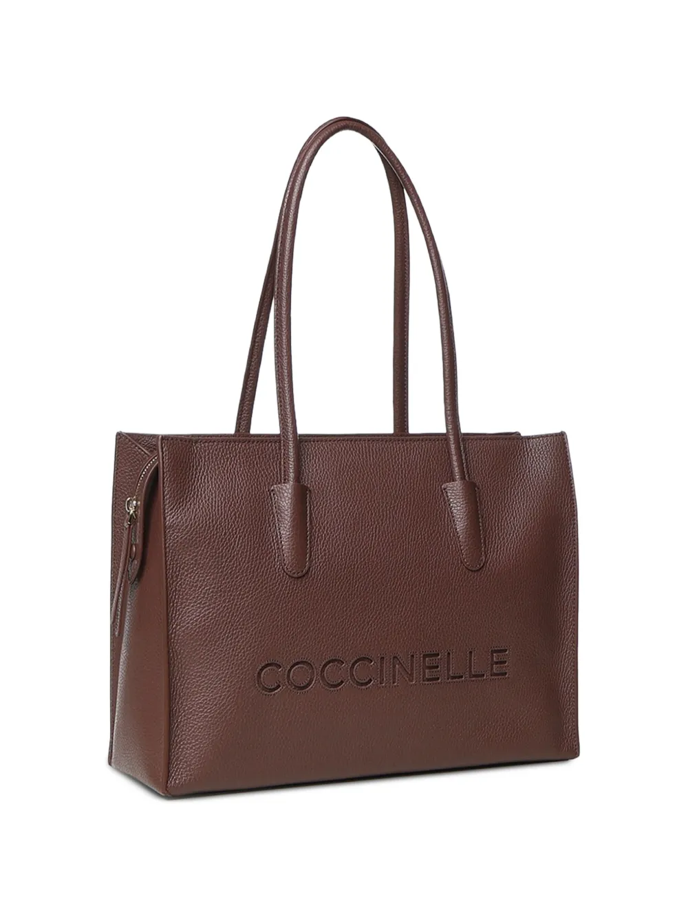 Coccinelle Medium Myrtha26 leren shopper met logo-reliëf Bruin