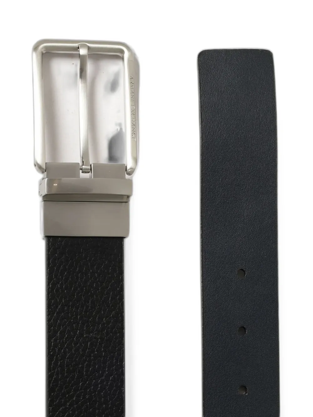 Armani Exchange Omkeerbare leren riem Zwart
