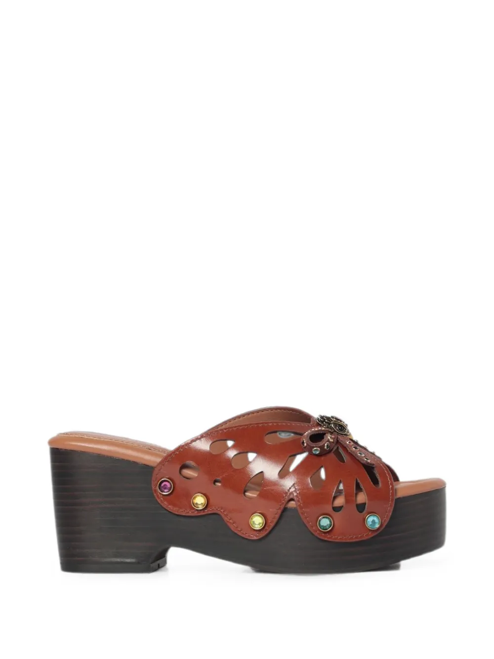 Kurt Geiger London cut-out embellished leather sandals Bruin