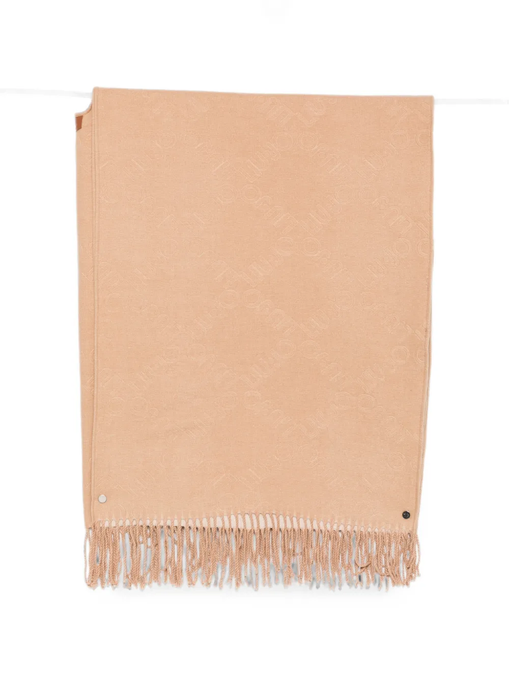 LIU JO logo-jacquard fringed scarf - Toni neutri