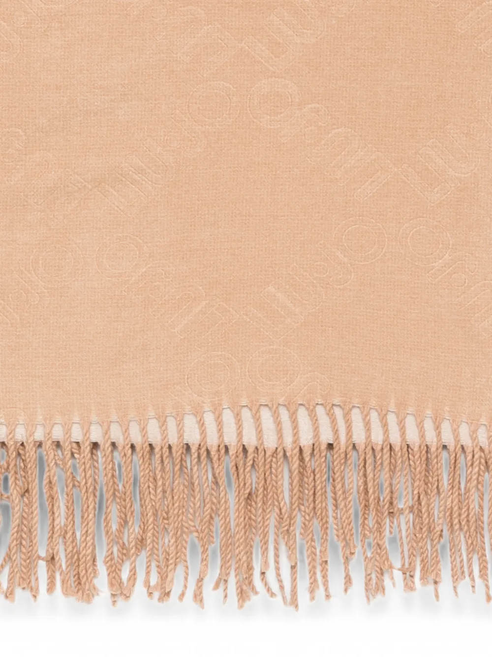 LIU JO Sjaal met logo-jacquard en franje Beige