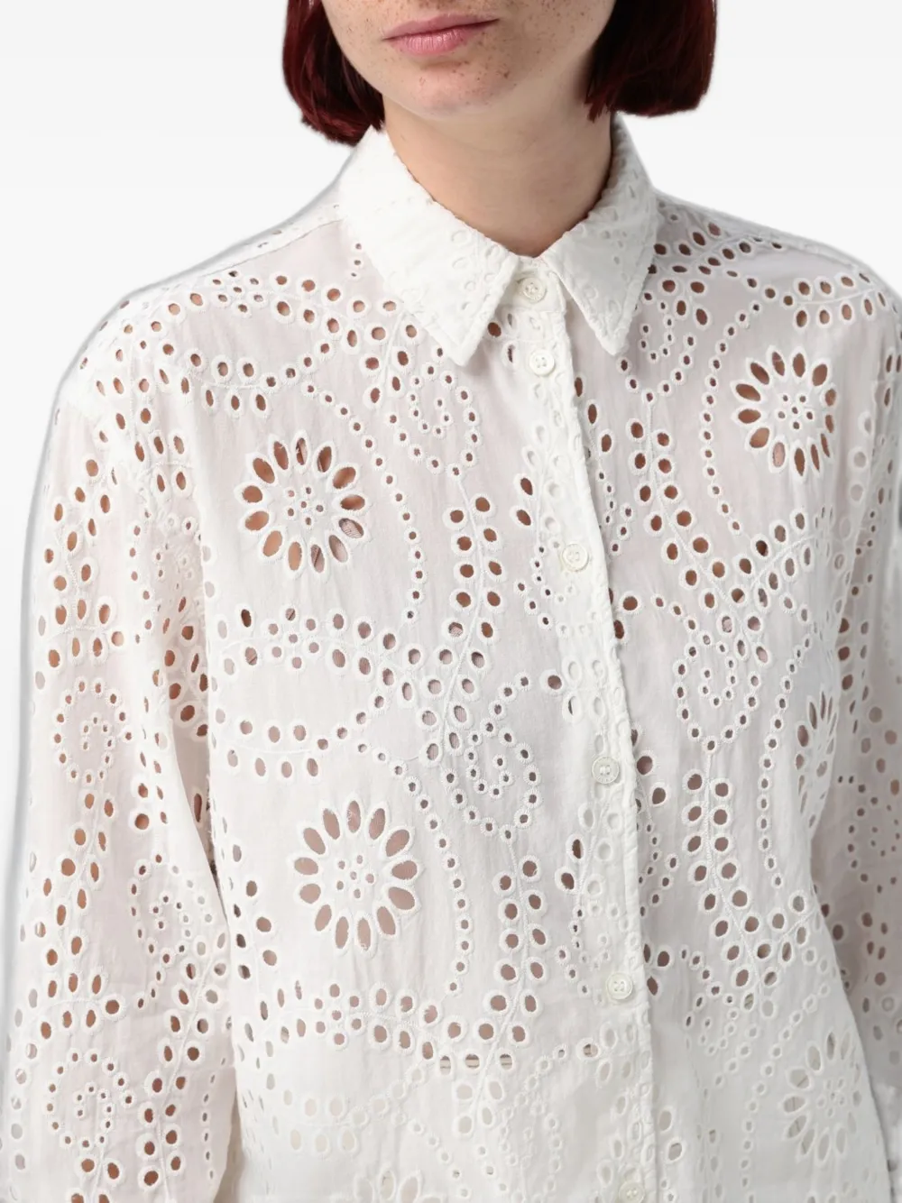 MC2 Saint Barth Broderie anglaise shirt Wit