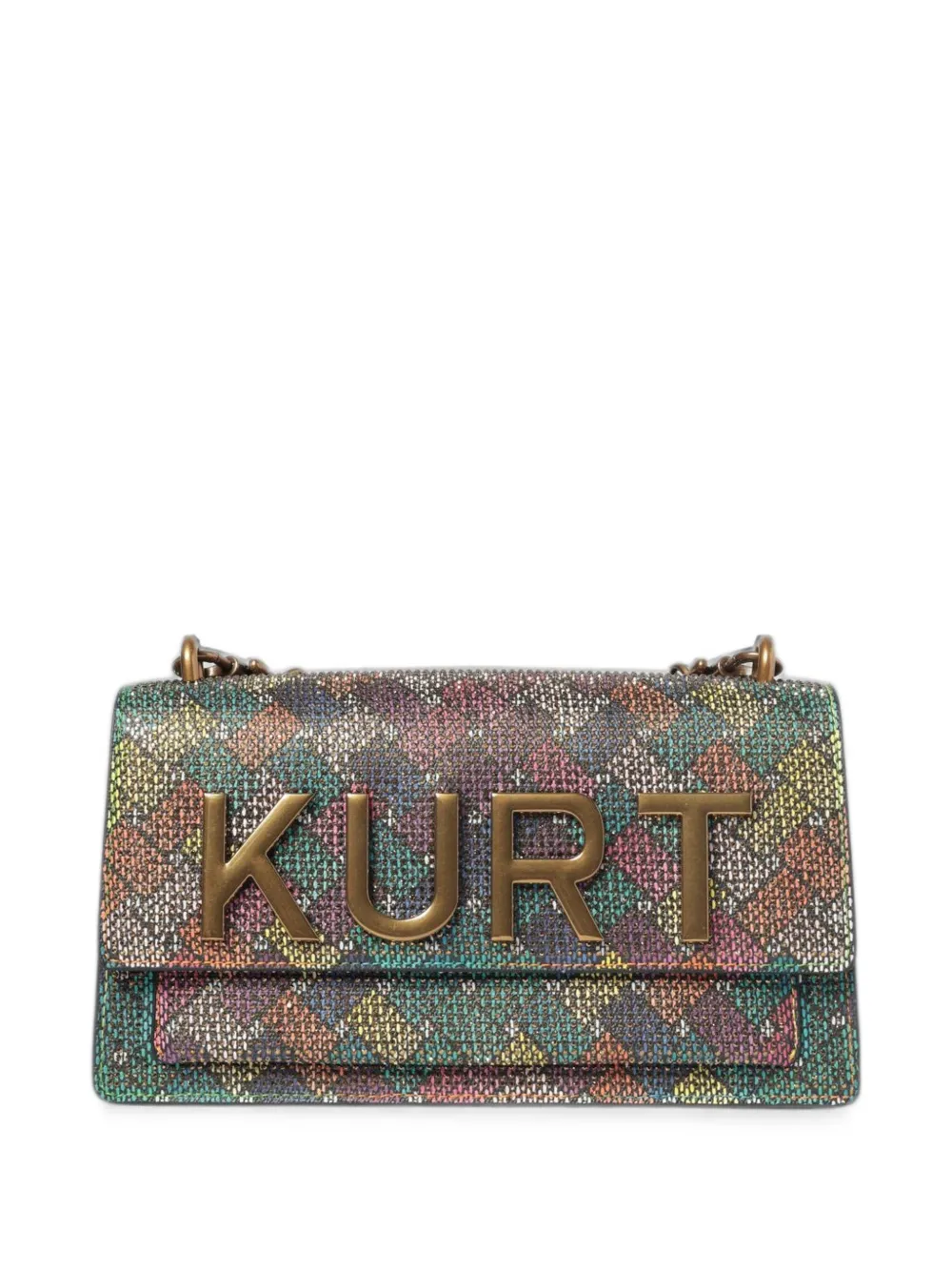 Kurt Geiger London logo-lettering canvas shoulder bag - Schwarz