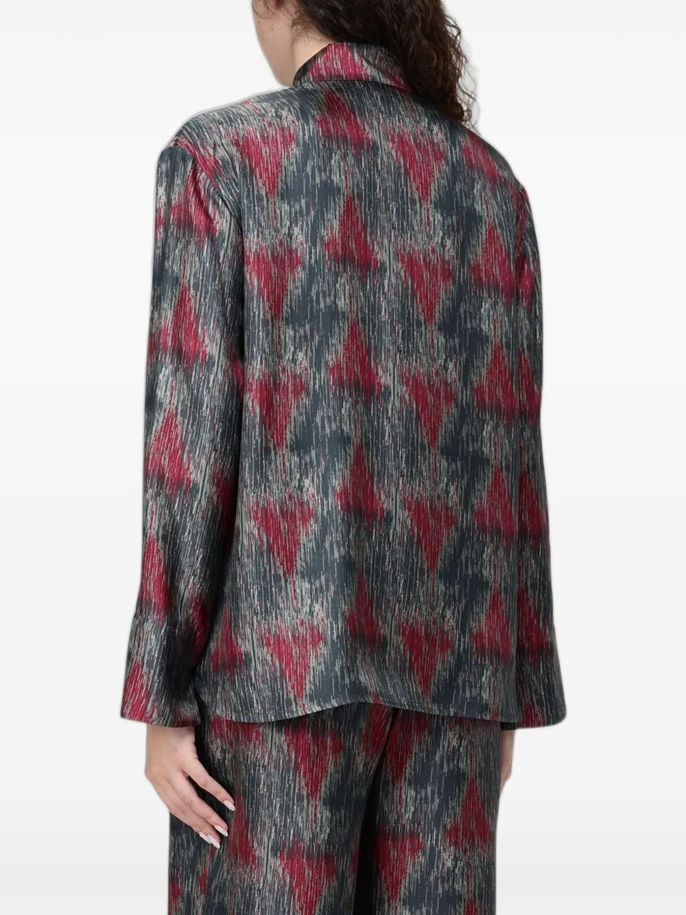 Max Mara linen ikat-print shirt - Grijs