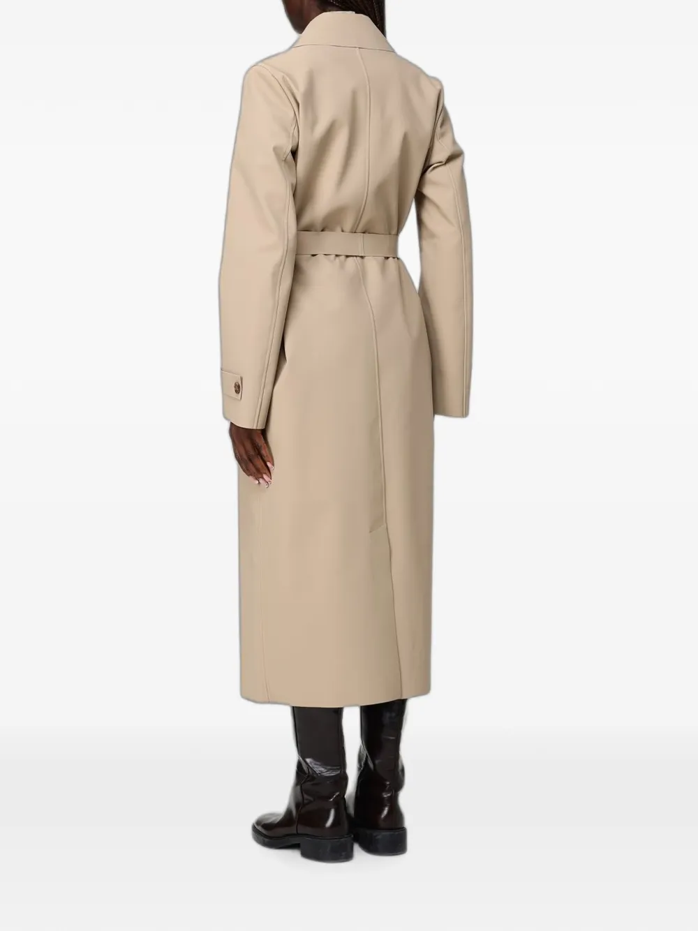 Max Mara Trenchcoat met dubbele rij knopen en ceintuur Beige