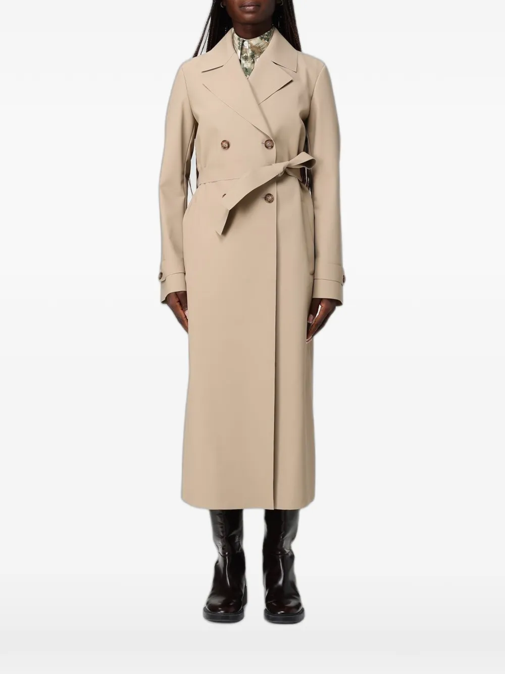 Max Mara double-breasted belted trench coat - Toni neutri
