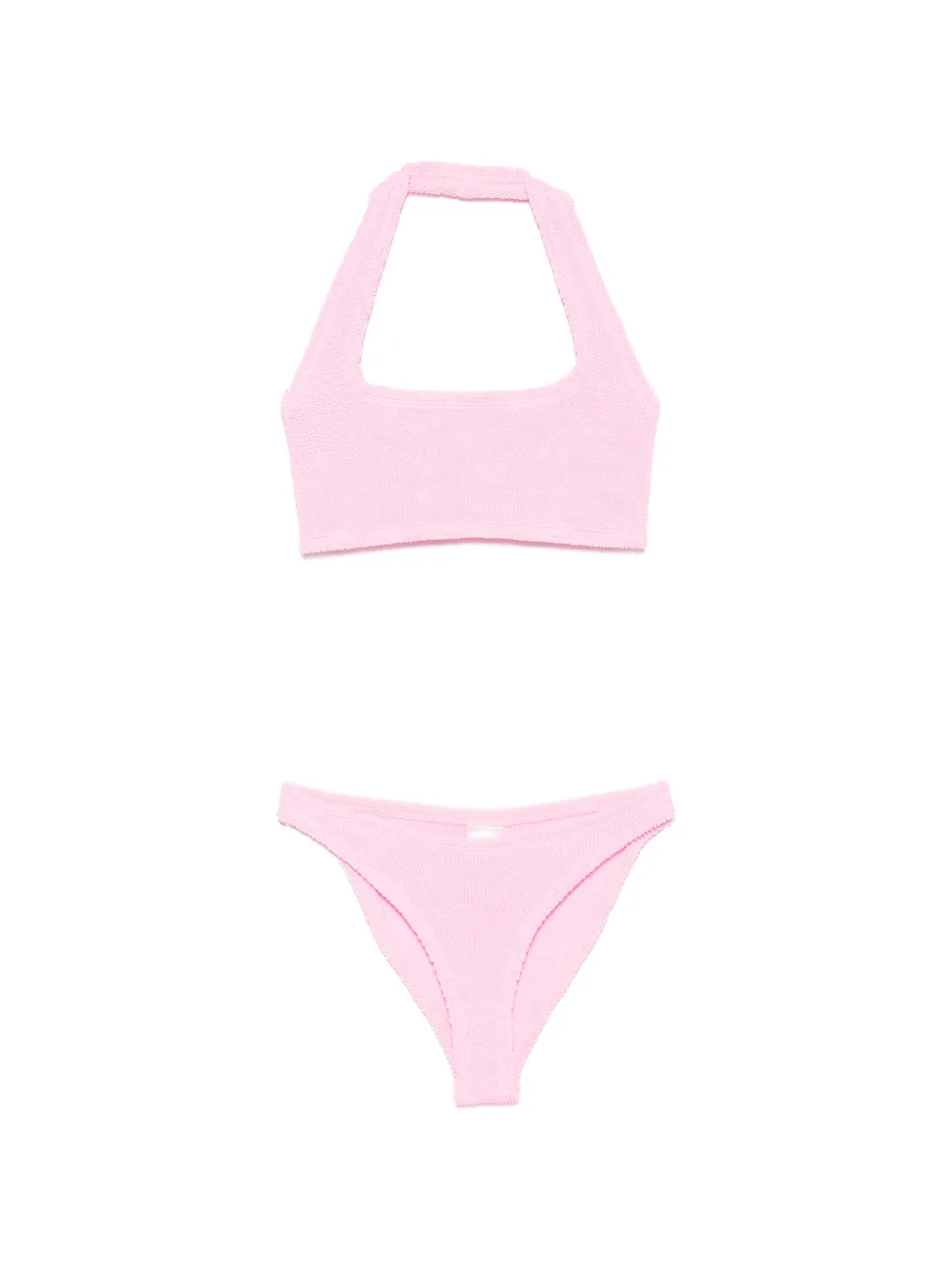 Hunza G Sandy crinkle-effect bikini - Rosa