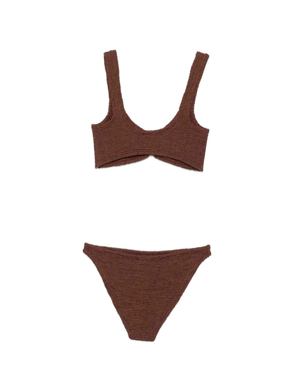 Hunza G Julia metallic bikini met gekreukt effect Bruin