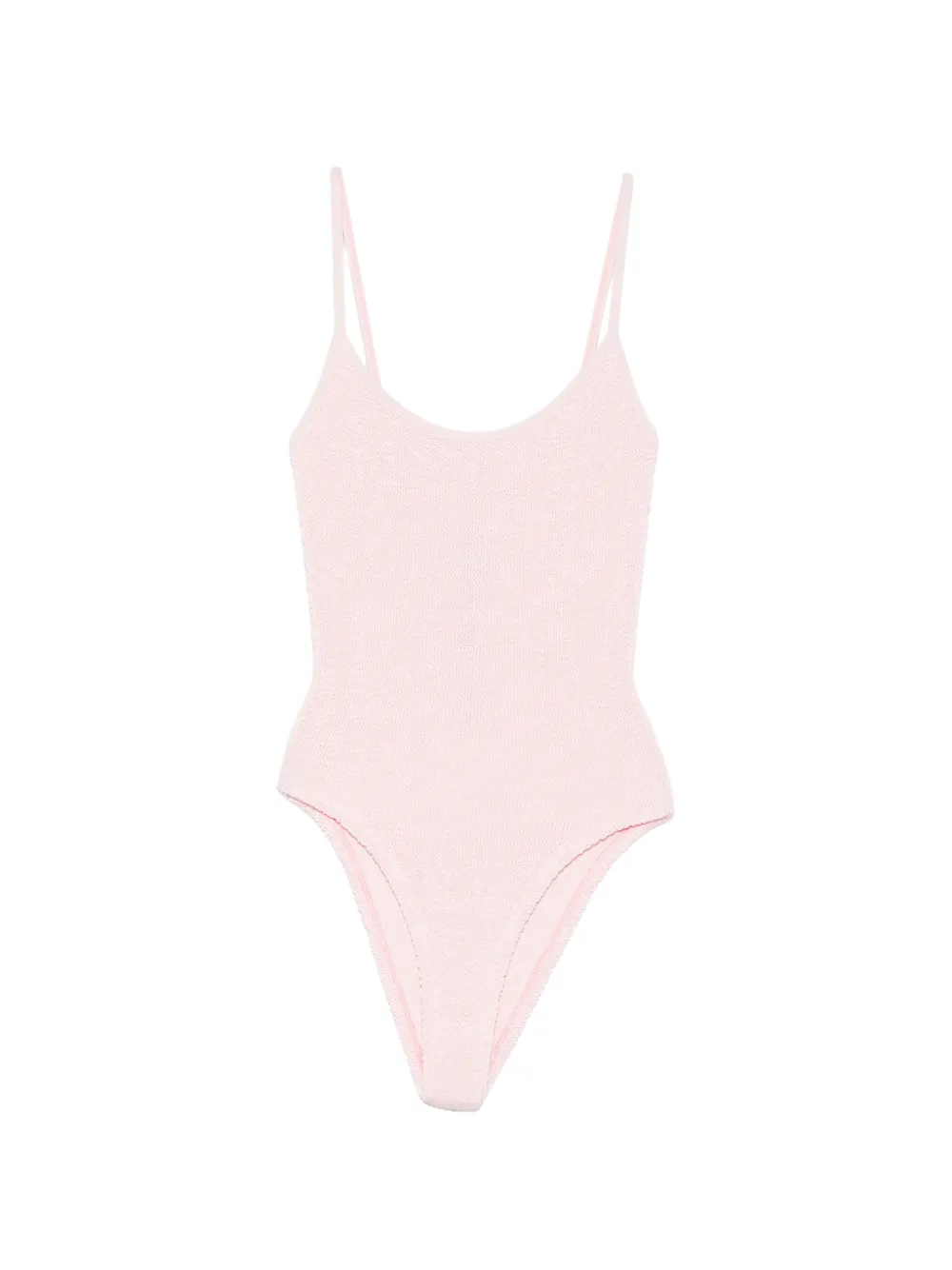Hunza G Pamela crinkle-effect swimsuit - Rosa