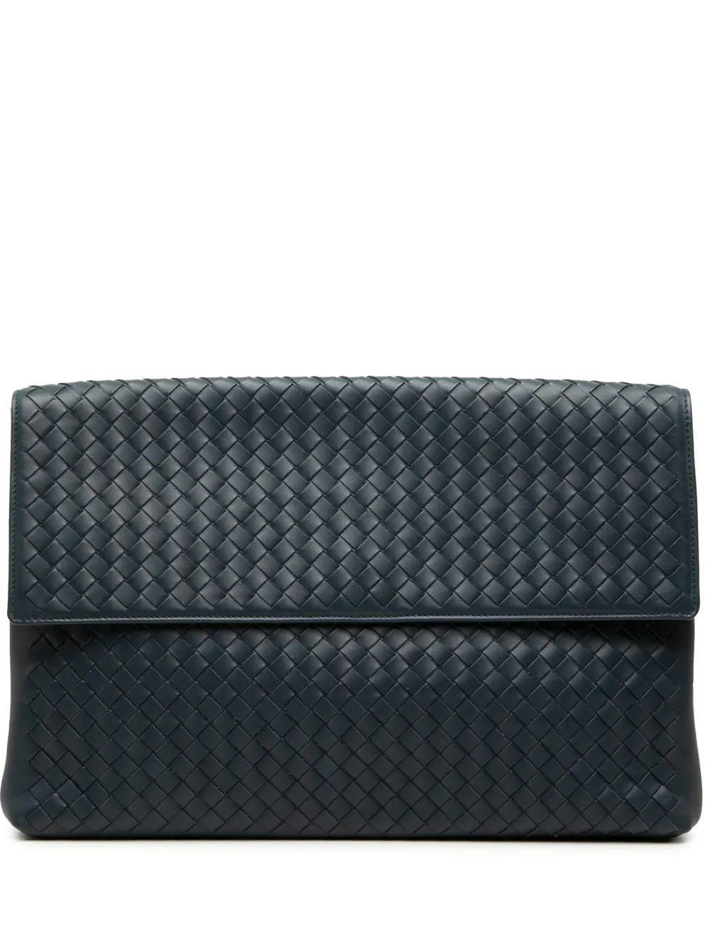 Bottega Veneta Pre-Owned 2012-2026 Nappa Intrecciato Portfolio Flap clutch bag - Blu