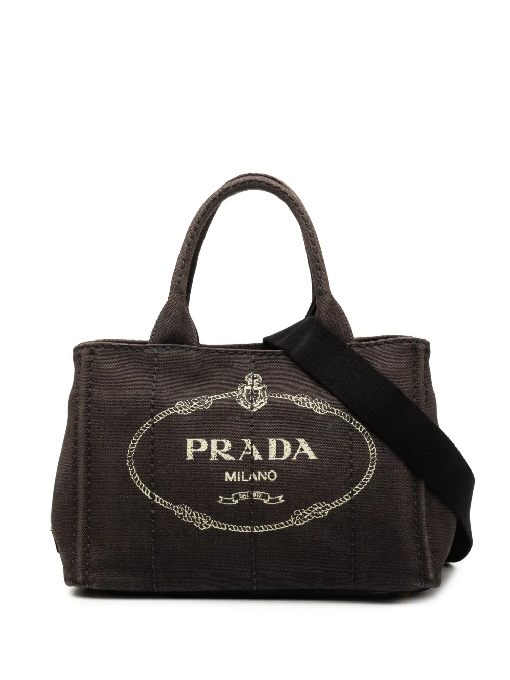 Prada Pre-Owned 2013-2026 Small Canvas Canapa Logo satchel - Nero