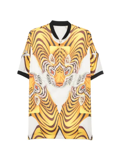 Y-3 tiger-print short-sleeve top