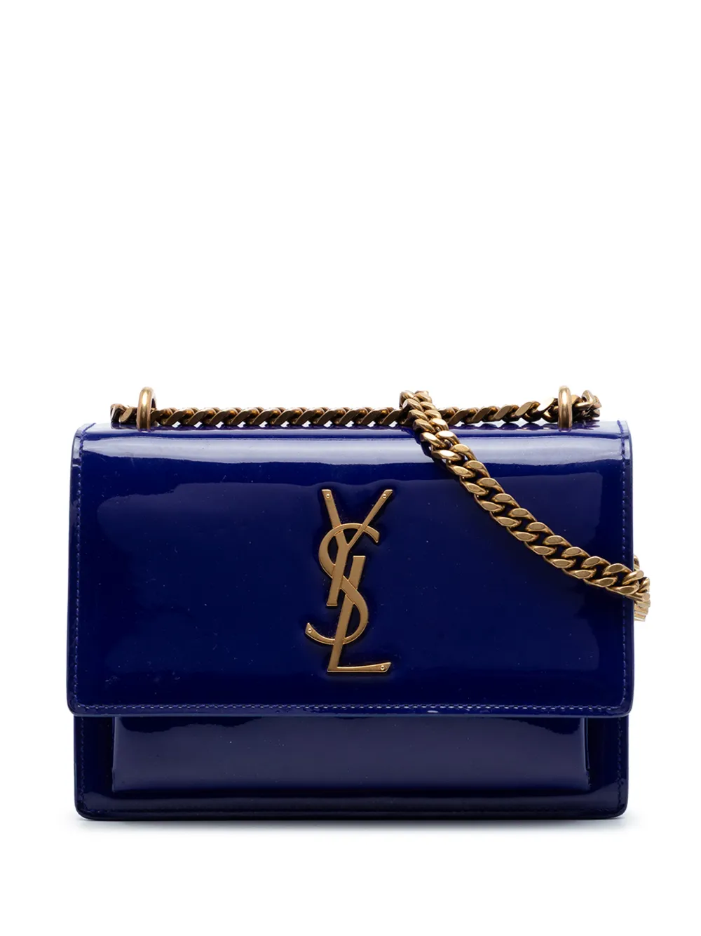 Saint Laurent Pre-Owned 2018 Small Patent Monogram Sunset crossbody bag - Blu