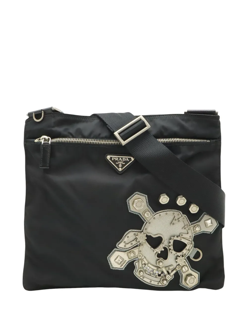 Prada Pre-Owned 2013-2026 Tessuto Skull crossbody bag - Nero