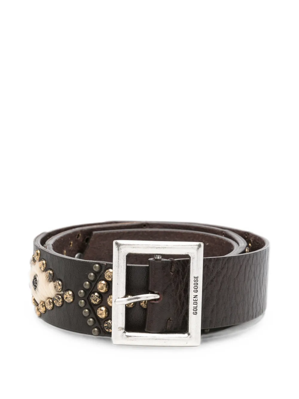 Golden Goose stud-embellishment leather belt - Brown