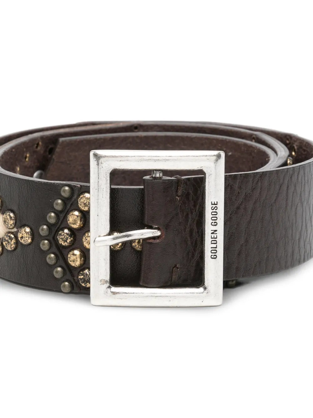 Golden Goose Riem verfraaid met studs Bruin