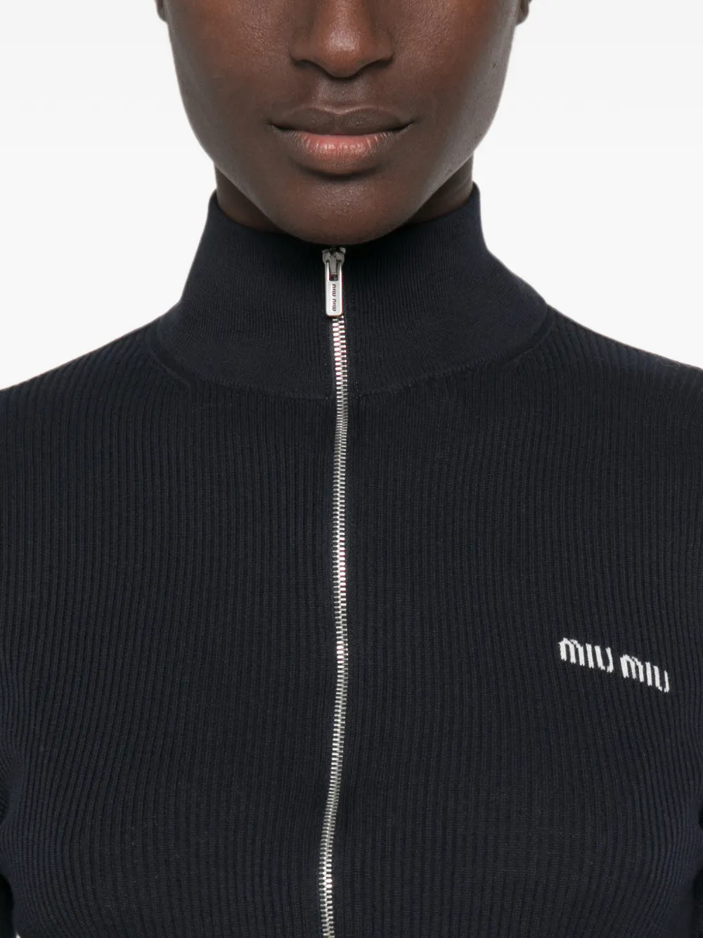 Miu Vest met geborduurd logo Blauw