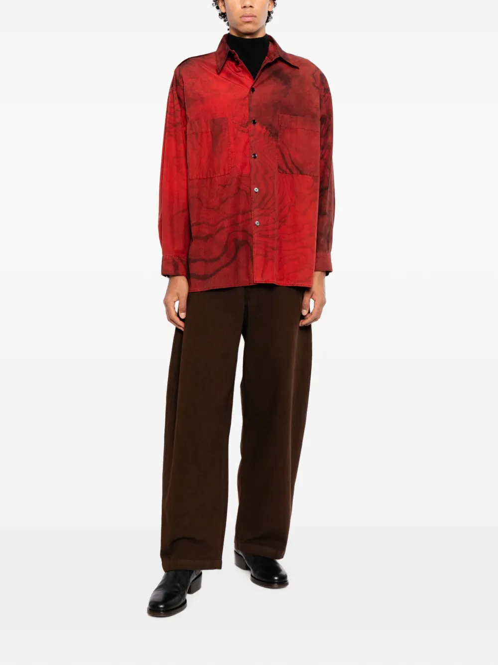 LEMAIRE high-waisted wide-leg trousers Bruin
