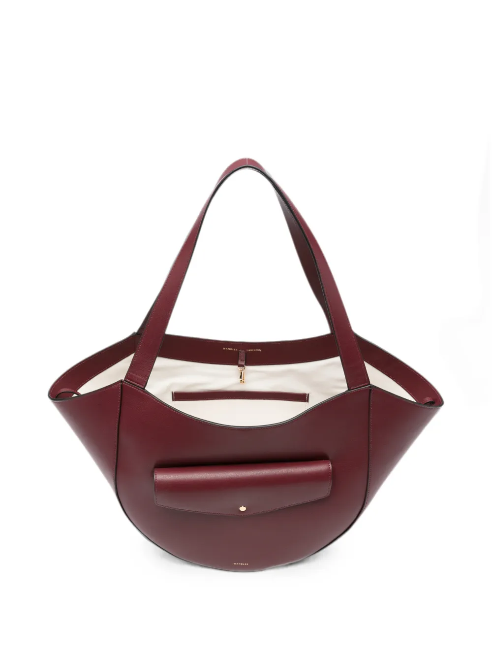 Wandler Hortensia Slouch leren shopper Rood