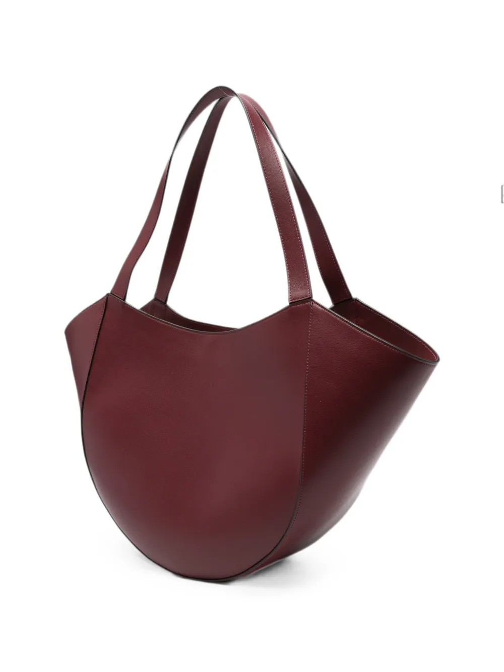 Wandler Hortensia Slouch leren shopper Rood
