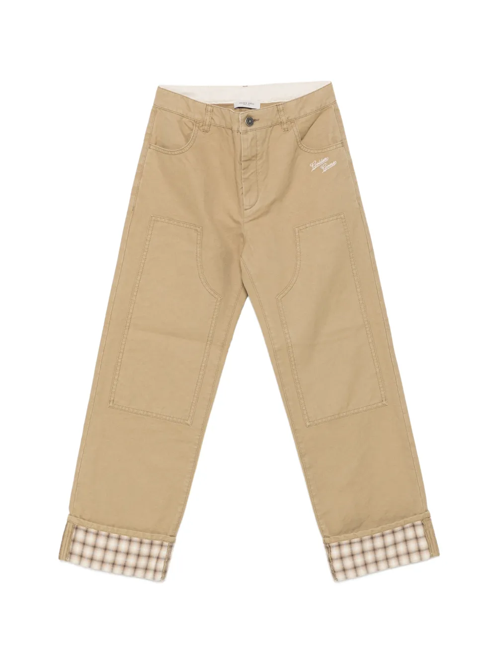 Golden Goose Kids check-trim panelled trousers - Toni neutri