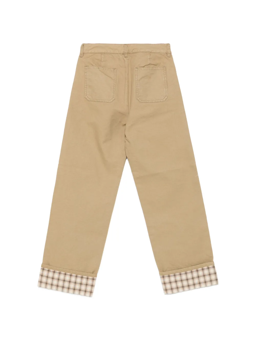 Golden Goose Kids Broek met geruite afwerking en vlakken Beige