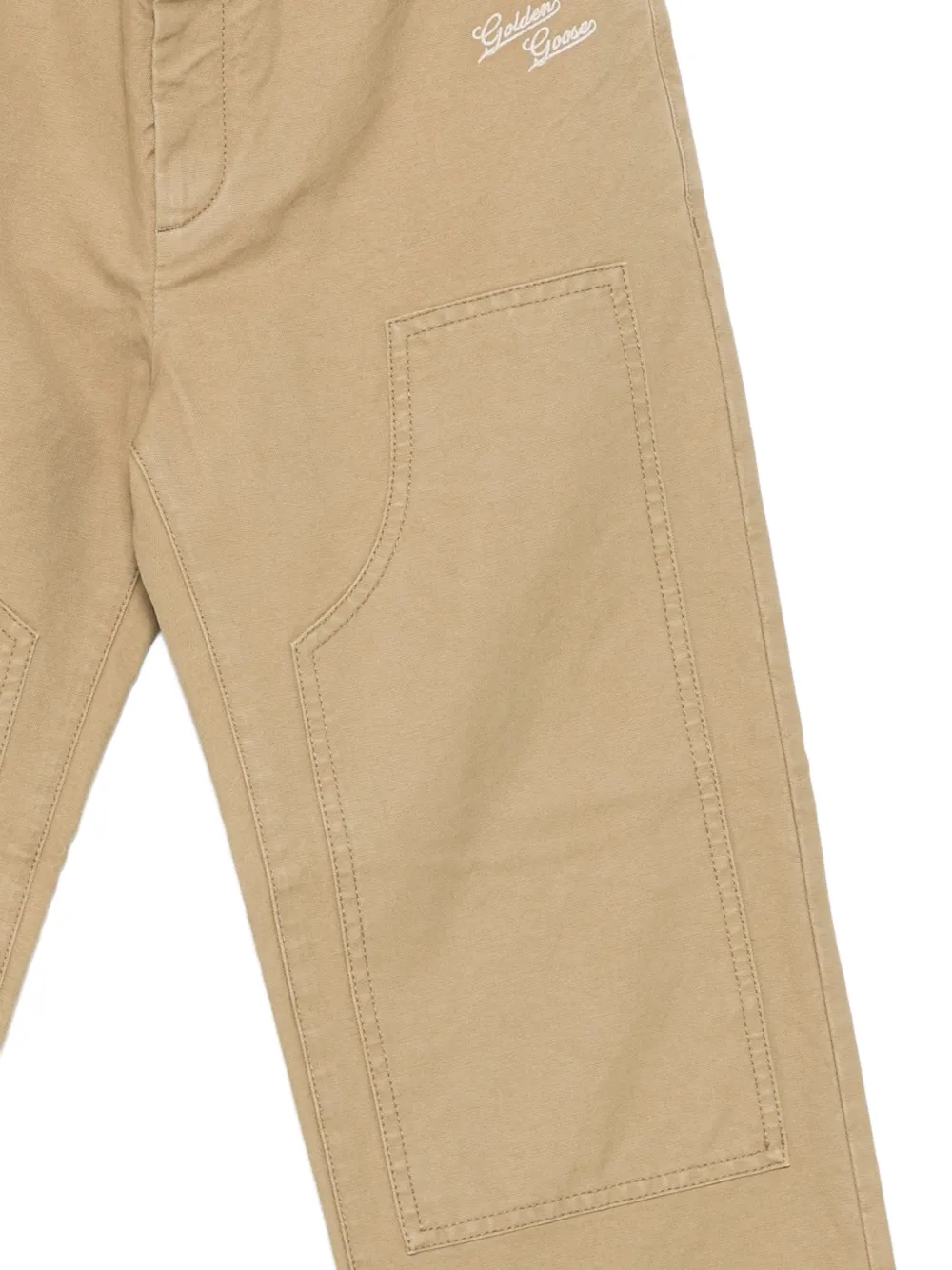Golden Goose Kids Broek met geruite afwerking en vlakken Beige
