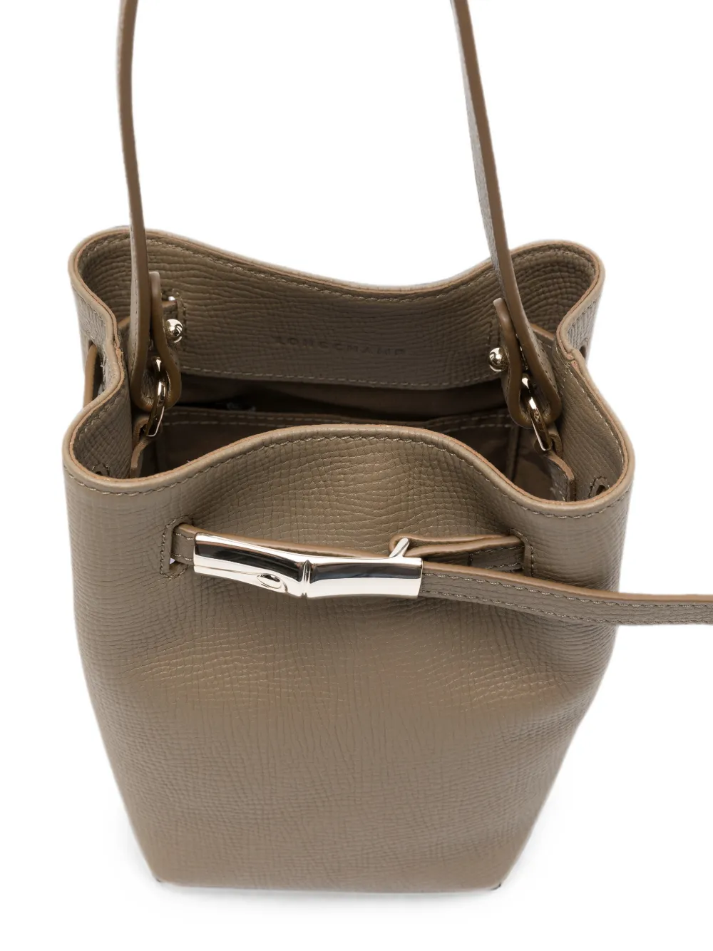 Longchamp XS Le Smart leren bucket-tas Groen