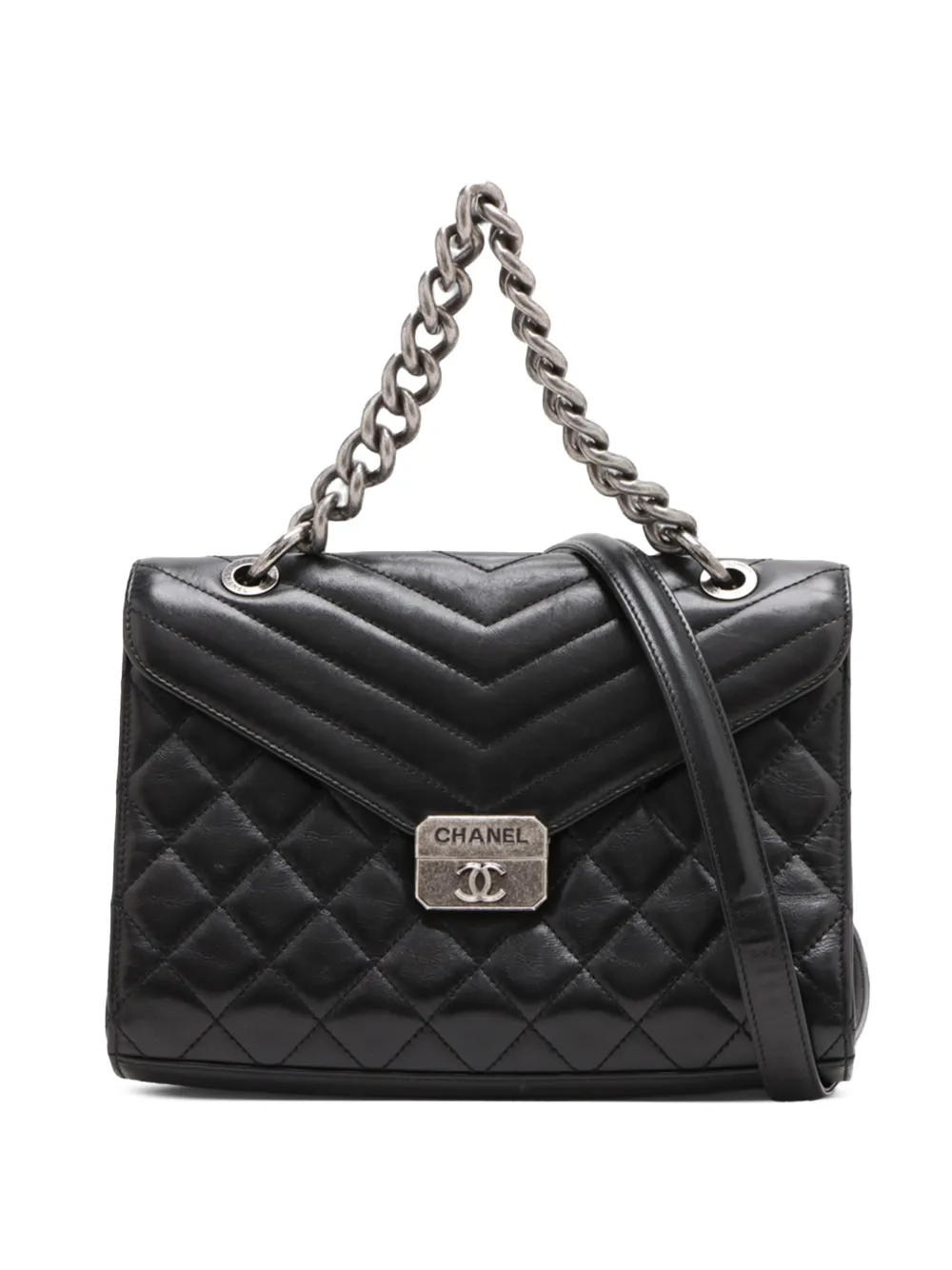 CHANEL Pre-Owned 2016-2017 Lambskin Mad About Quilting Flap satchel - Nero