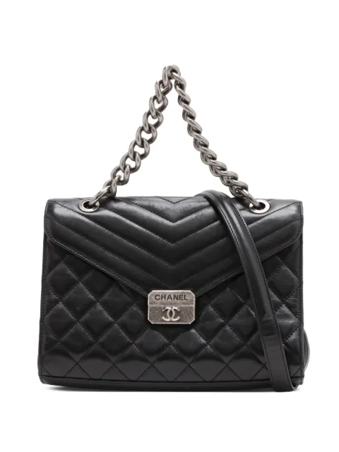 CHANEL Pre-Owned bolsa satchel Mad About Flap de piel de cordero capitonada 2016-2017
